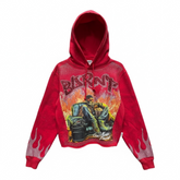 BKYS RED Rhinestone Burnt Hoodie