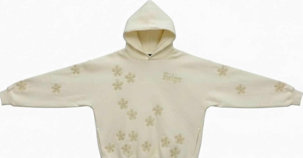 Focus Reign Cream Crop Hoodie