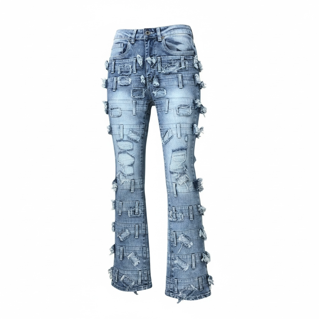 Blind Trust Stacked Jeans Ice Wash