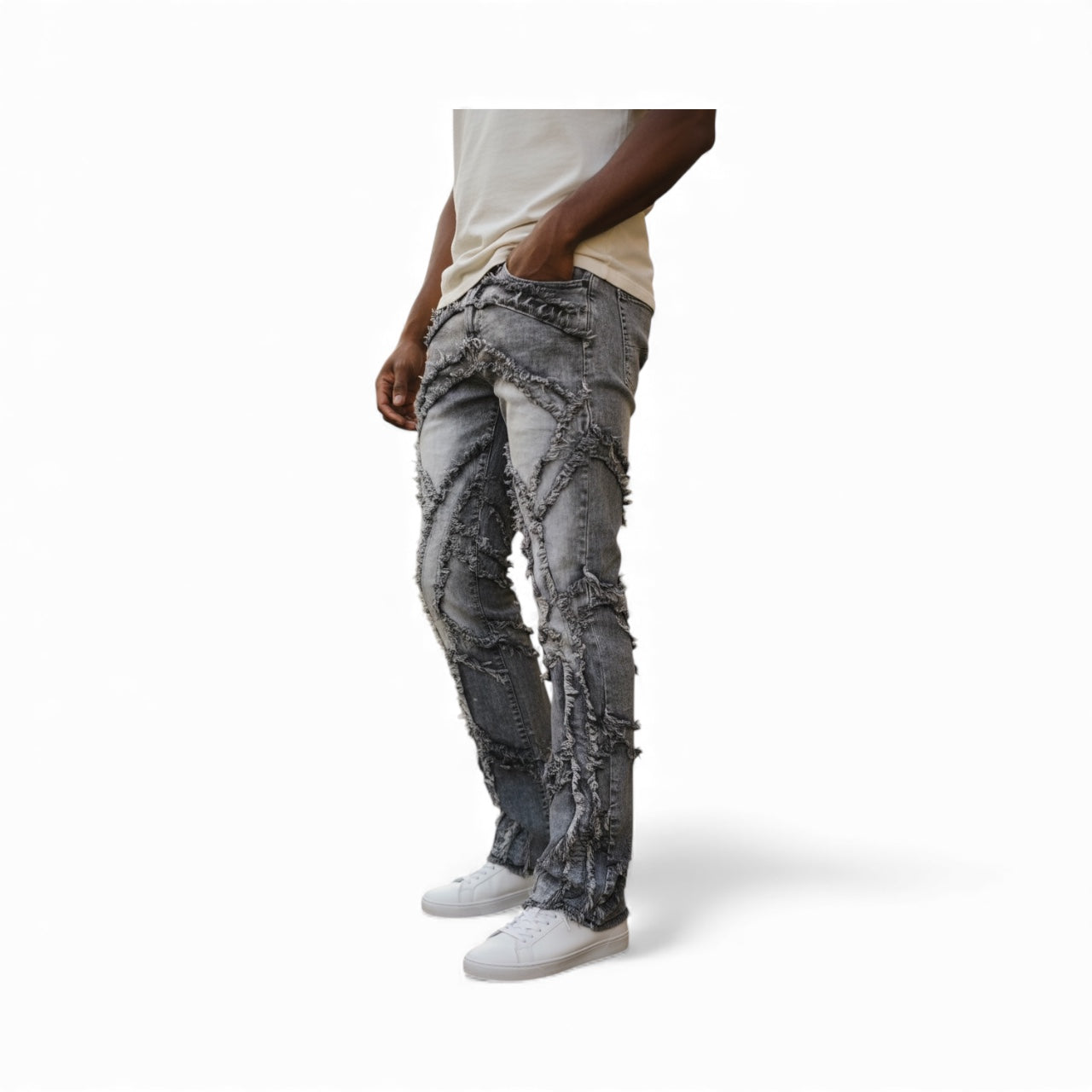 Blind Trust Stacked Jeans Gray Wash