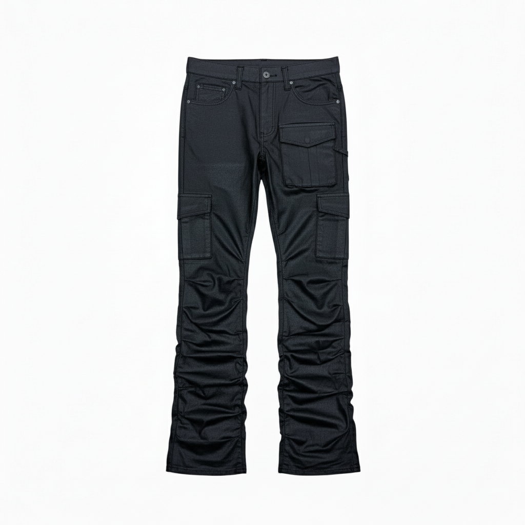 Blind Trust Stacked Jeans Waxed Jet Black