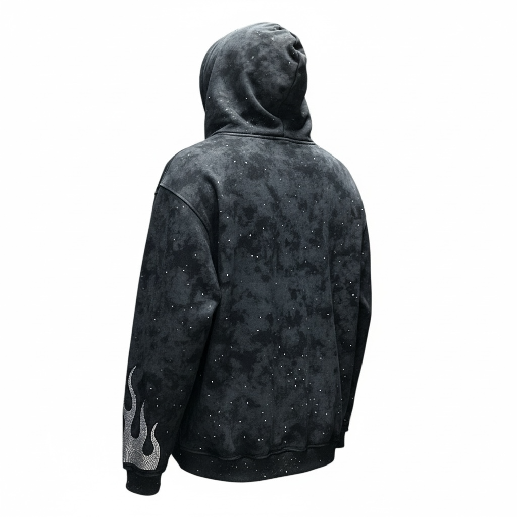 BKYS BLK Rhinestone Escape Hoodie