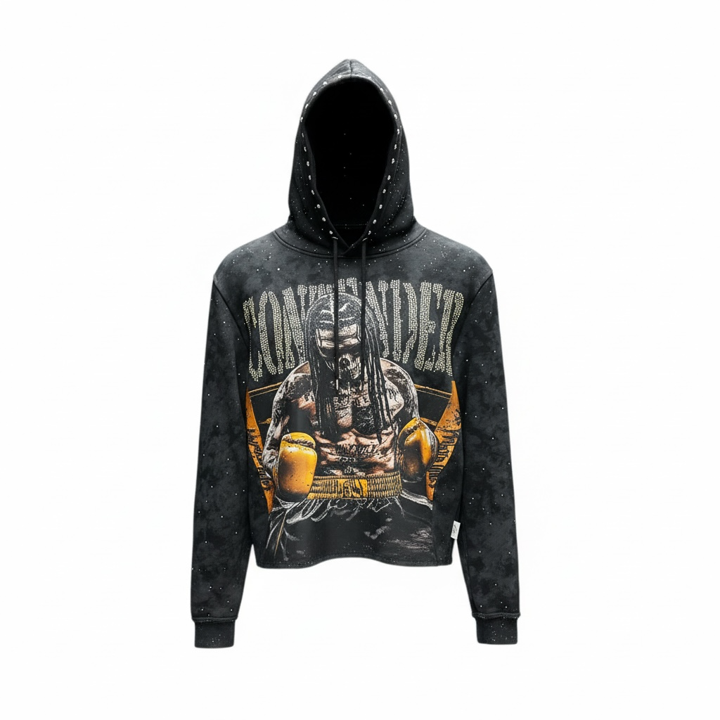 BKYS BLK Rhinestone Contender Hoodie