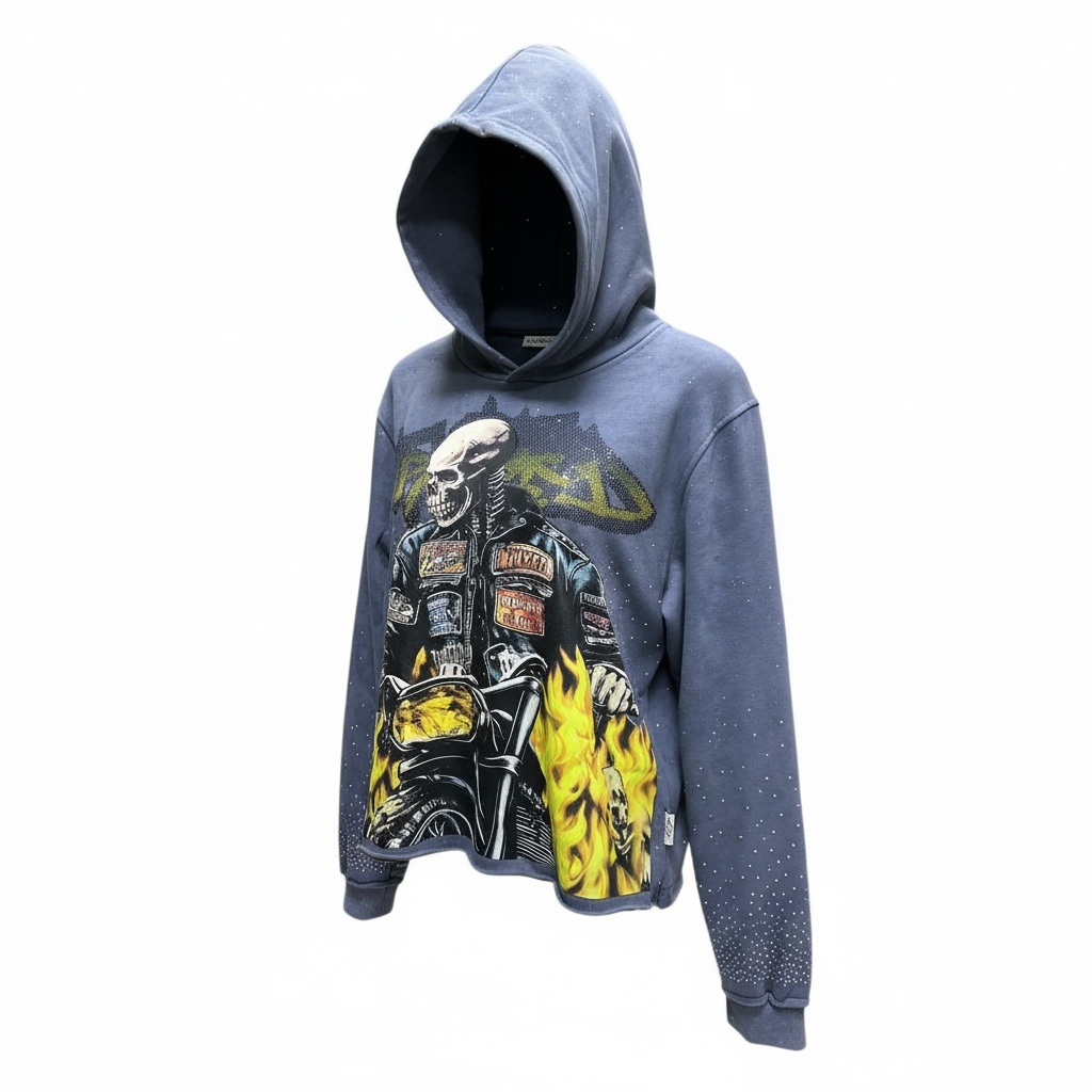 BKYS Blue Rhinestone Jacked Hoodie