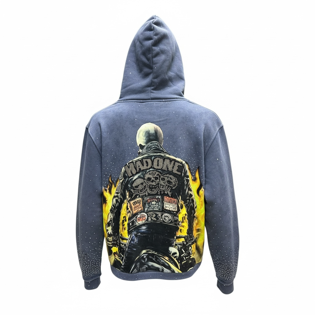 BKYS Blue Rhinestone Jacked Hoodie