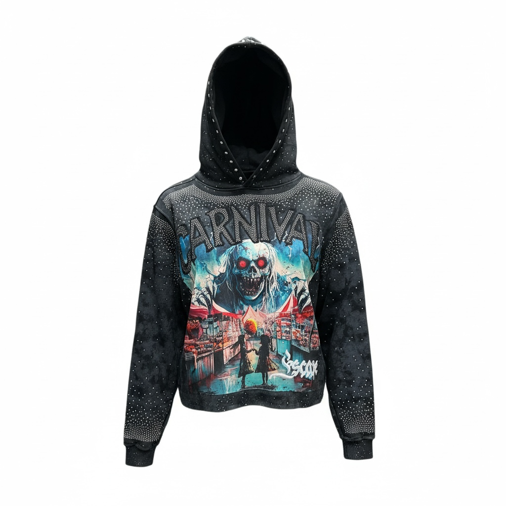 BKYS BLK Rhinestone Carnival Hoodie