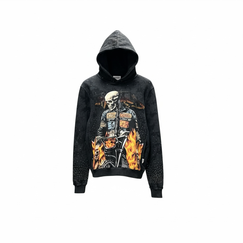 BKYS BLK Rhinestone Jacked Hoodie