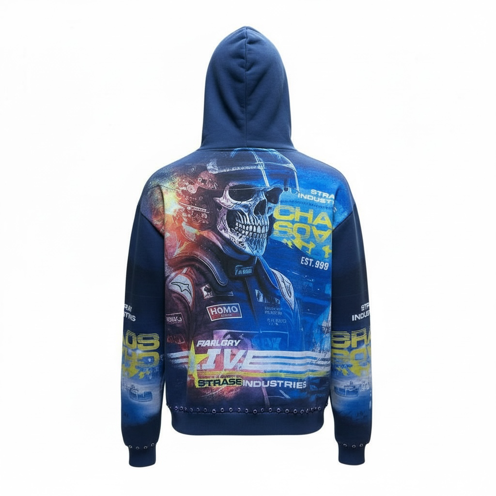 Stray Space Man Diamond Full Zip Hoodie Navy