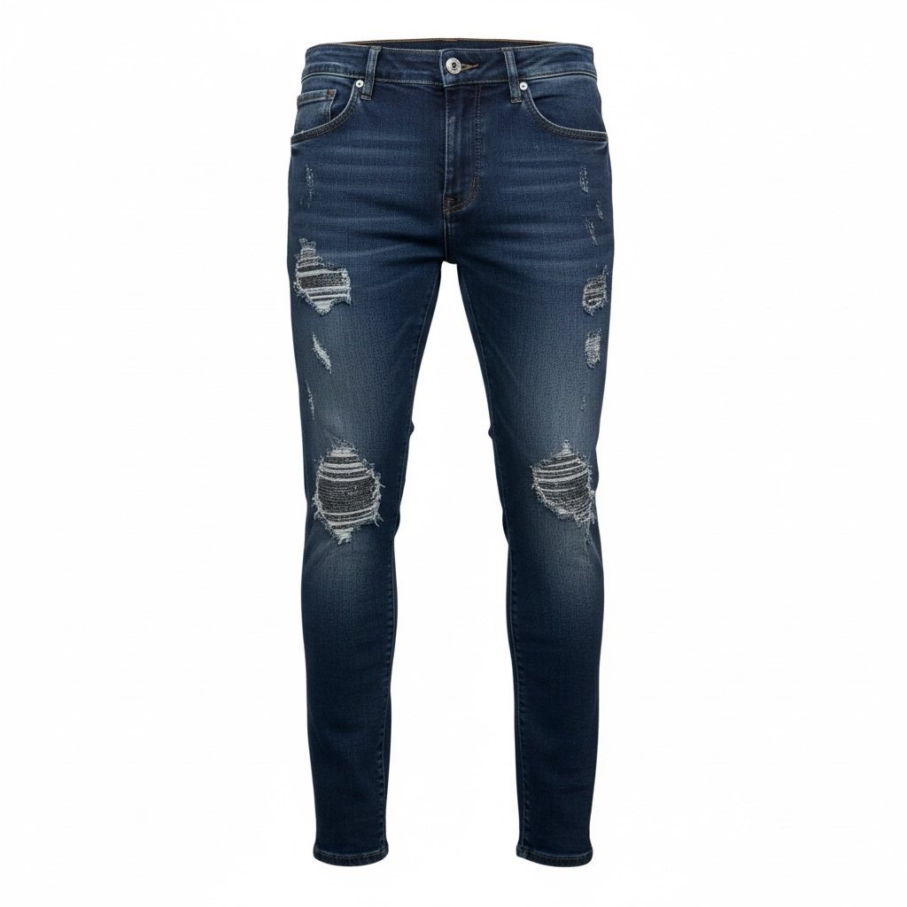 Damati Slim Fit Dark Dirty Blue Jeans