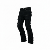 Disaster Cargo Stacked Black Jeans