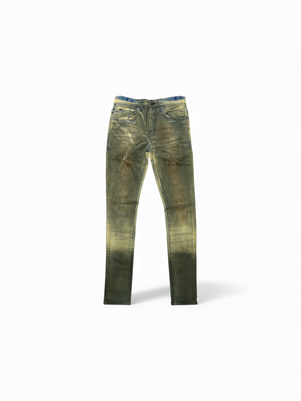 Disaster Skinny Brown Dirt Blue Jeans