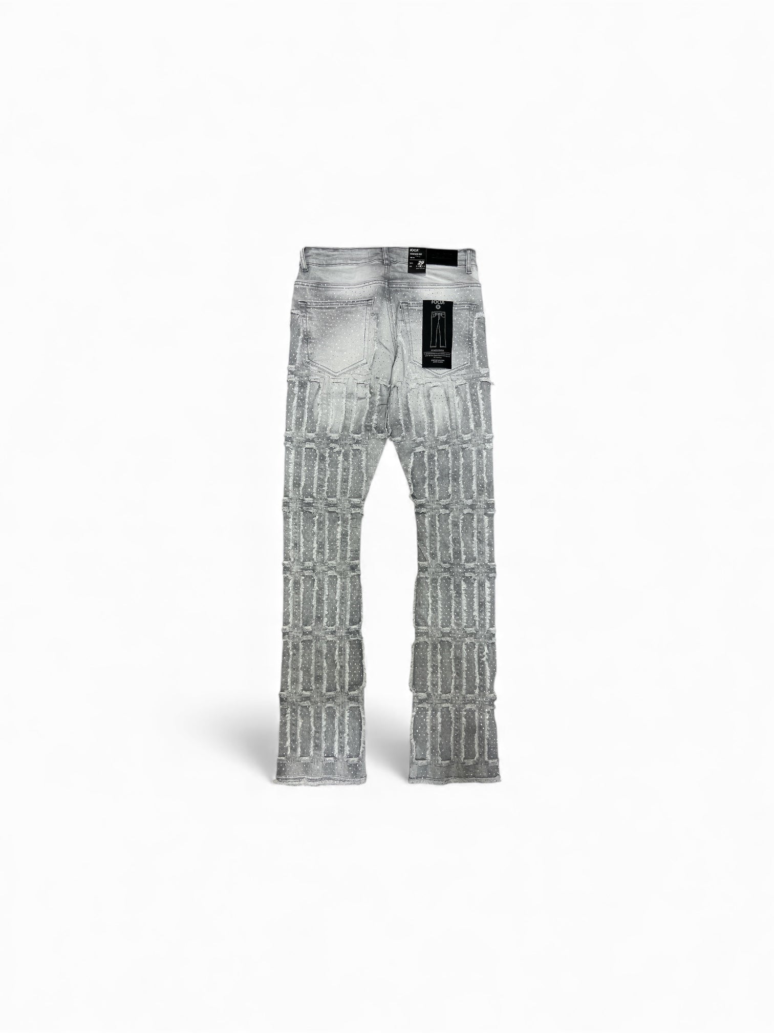 Focus R. Stone Stacked Gray Jeans