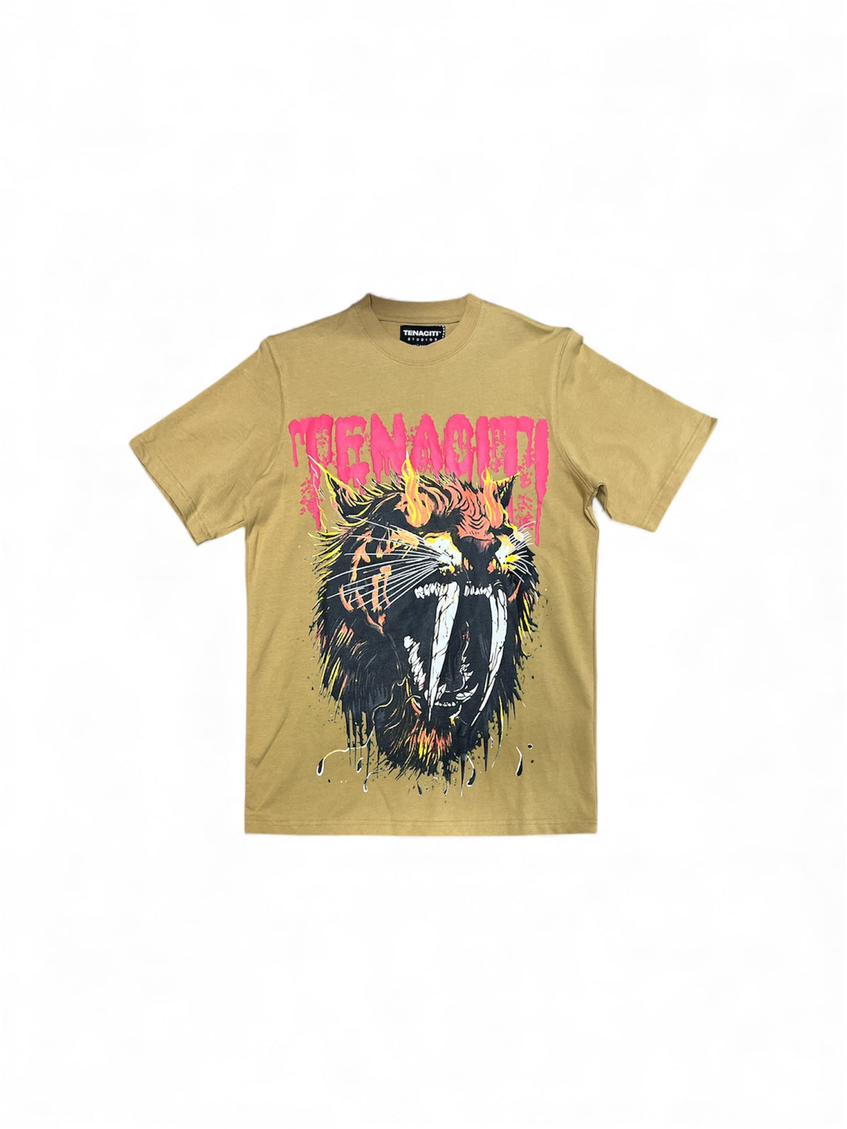 Tenaciti Fire Lion Khaki Over Size Shirt