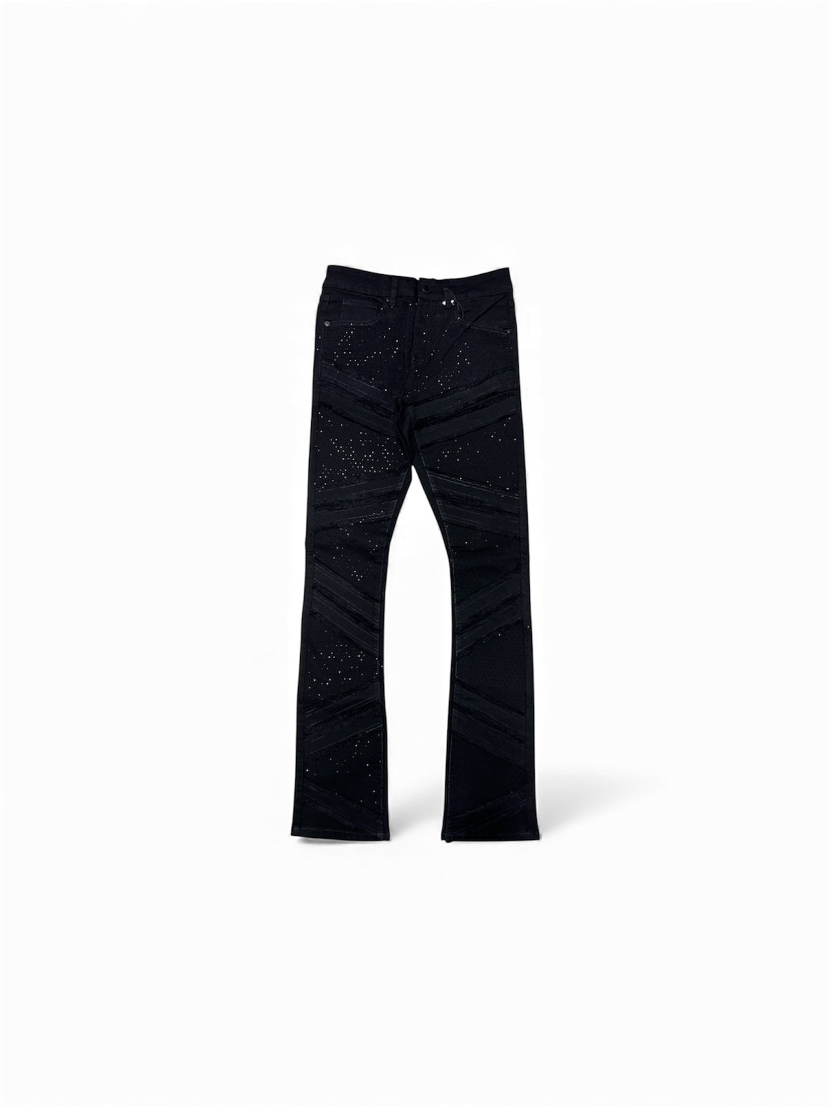Focus R. Stone/Rip Stacked Black Jeans