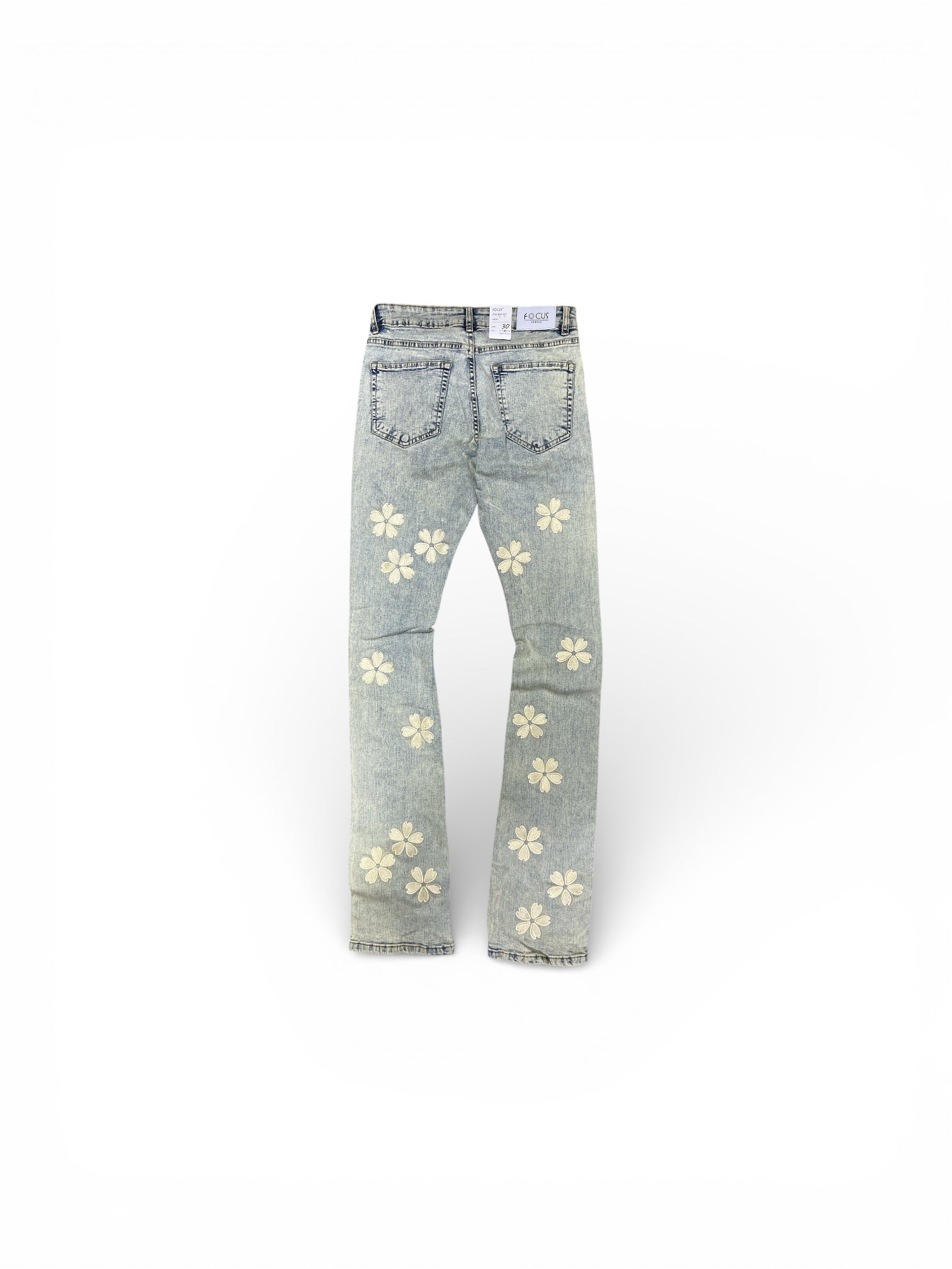 FOCUS R. Stone Stacked Lt Tan Wash Jeans