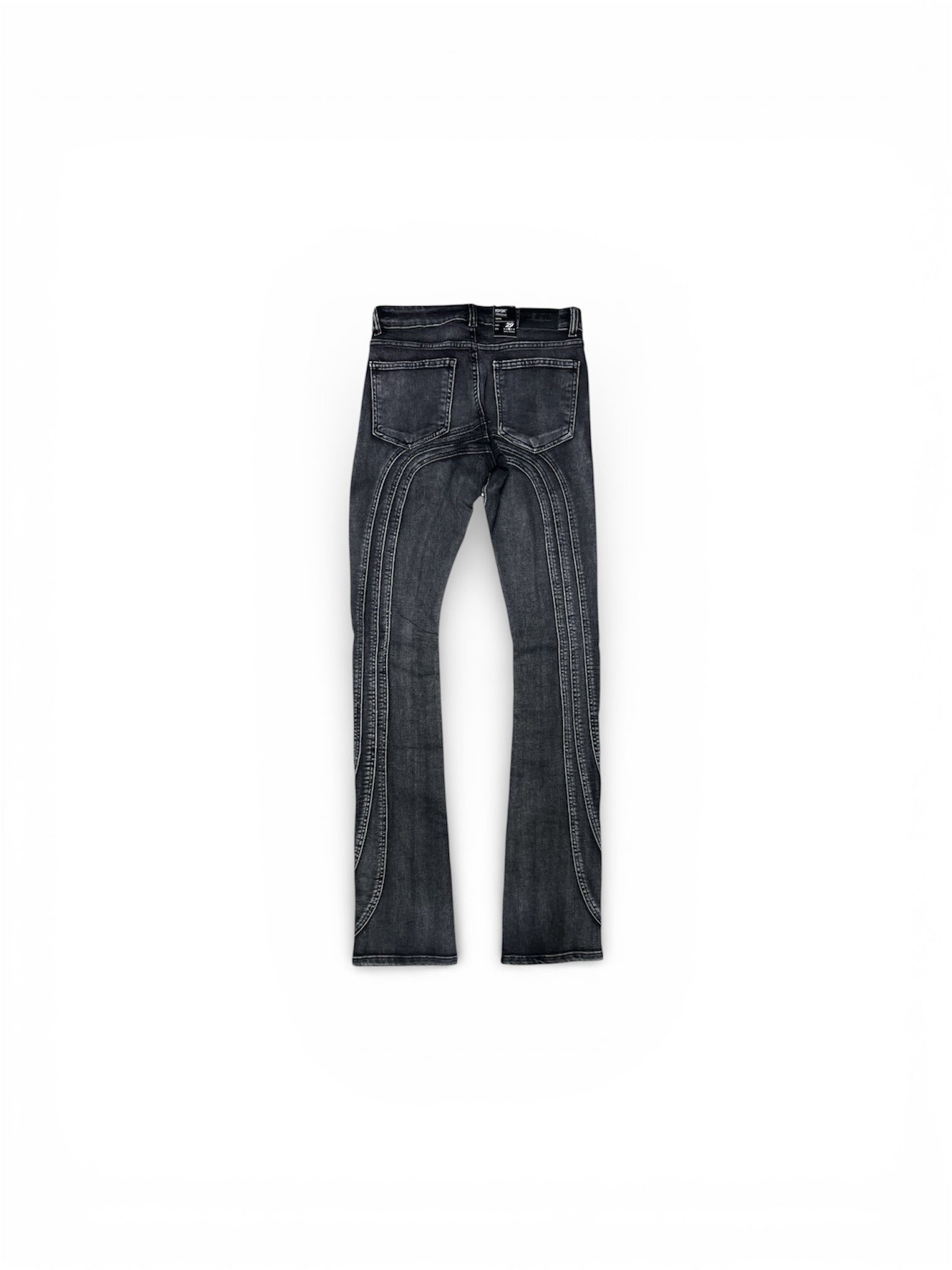 Focus Beaded Stacked Blk Wash Jeans